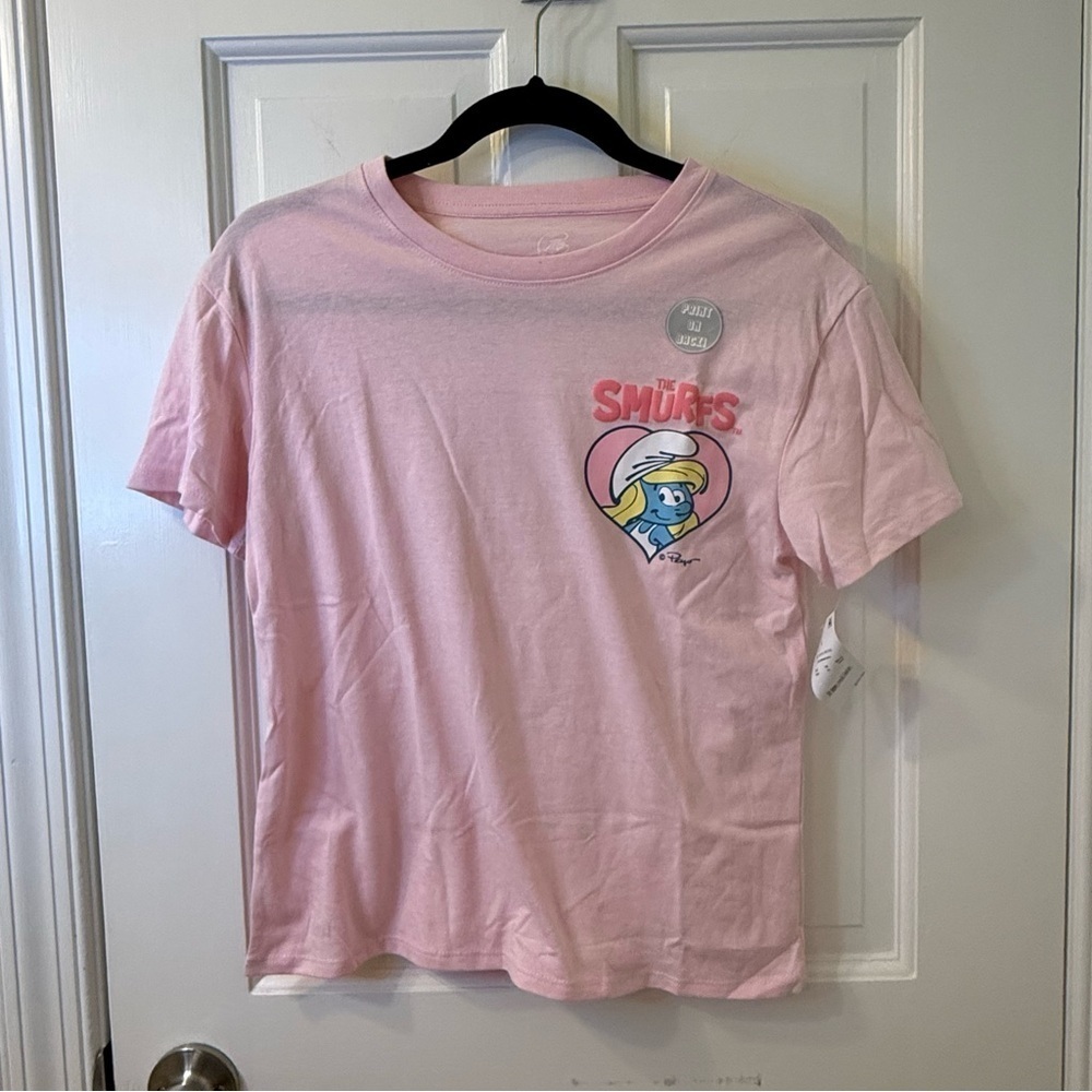 Hybrid Apparel Pink Smurfs Graphic Tee